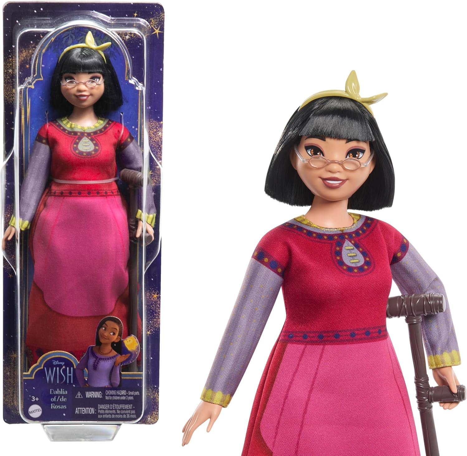Disney WISH - Asha von Rosas Abenteuerpack Puppe mit ausziehbarem Kleid, Schuhen, Zubehör, langen geflochtenen Haaren für endlosen Stylingspaß, für Kinder ab 3 Jahren, HPX25