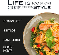 Moritz & Moritz COPA 16-tlg Geschirrset 4 Personen - Elegantes Teller Set aus hochwertigem Steinzeug - Geschirr Set 4 Personen aus je 4x Dinnerteller, Dessertteller, Müslischale & Kaffeebecher