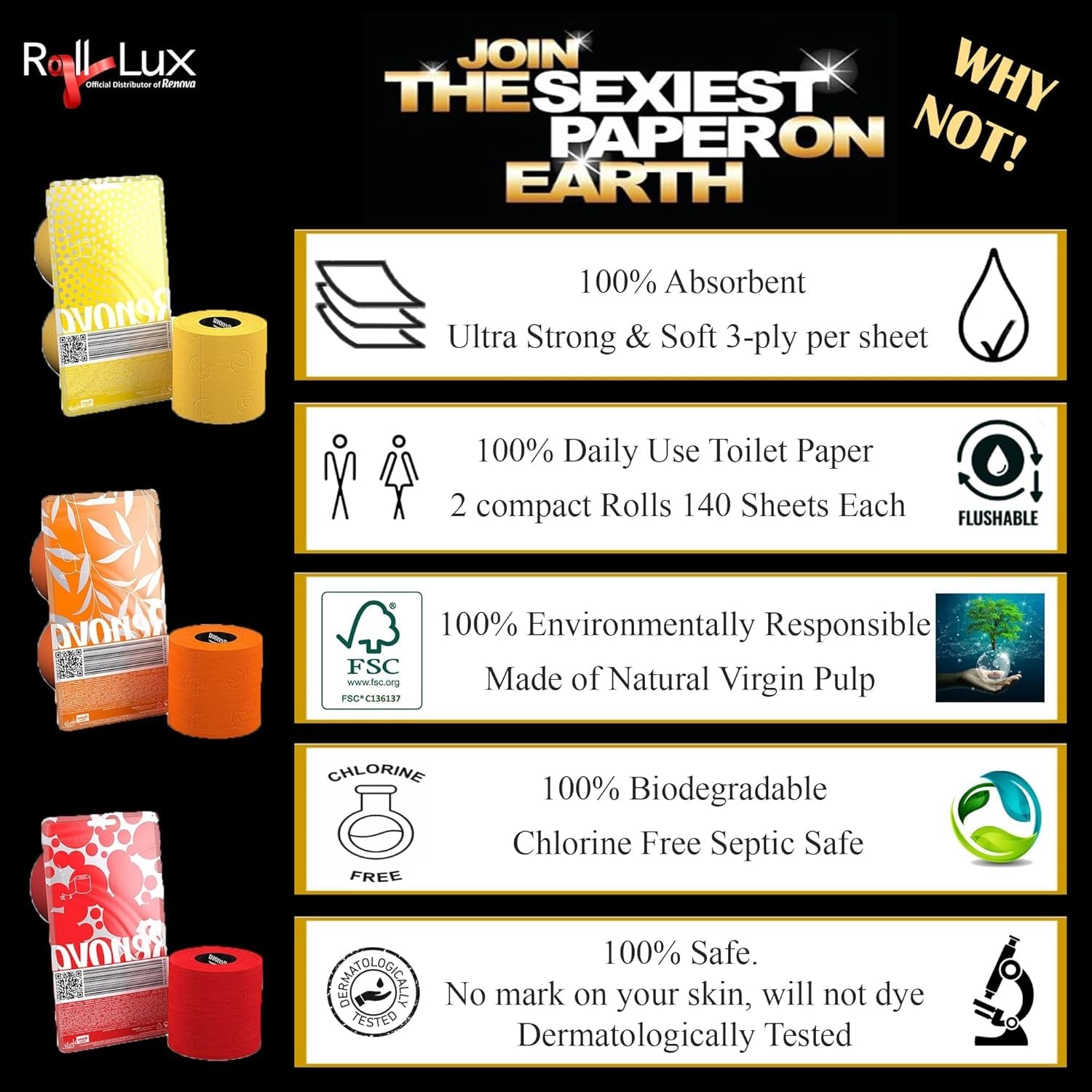 Hârtie igienică RENOVA, albastră, pachet cadou, 2 role (200064206)