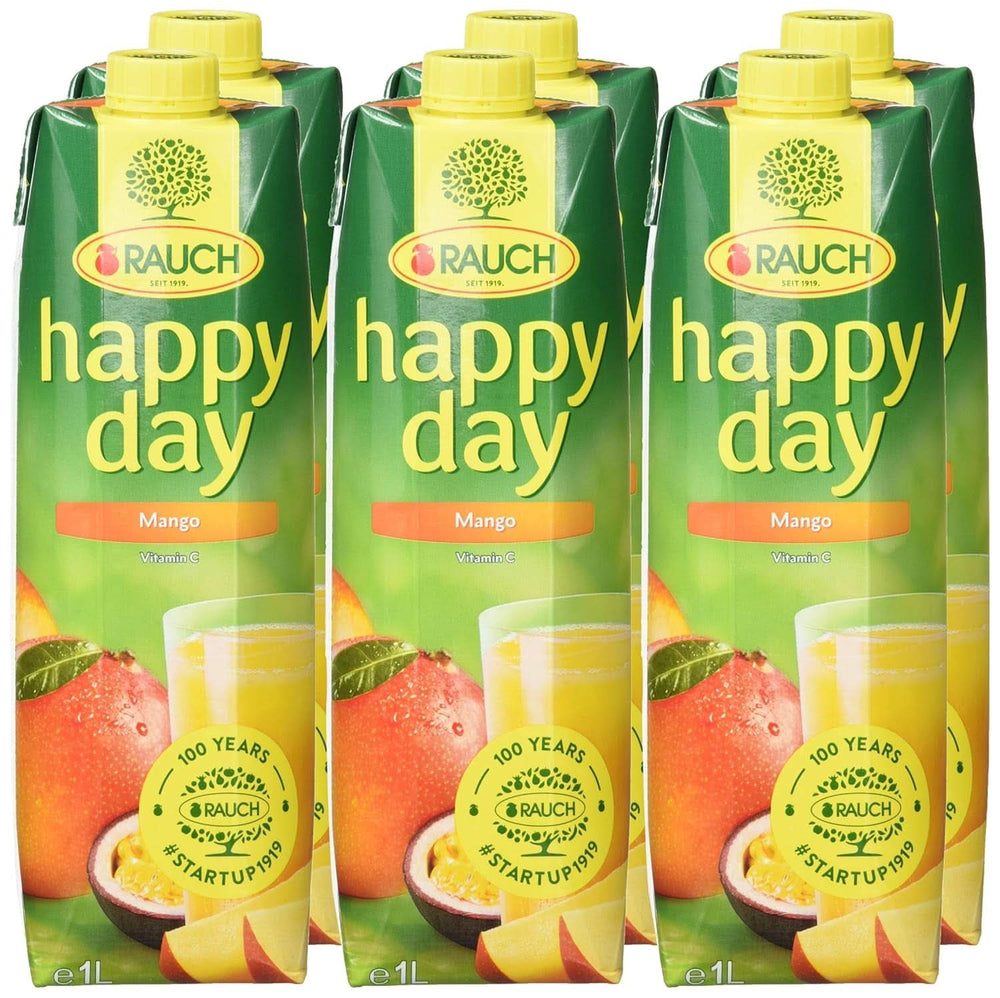 Rauch Happy Day Mango | Finomított ital passiógyümölccsel | Sok C-vitamin | 6 x 1 literes, Tetra Prisma Naty Shop