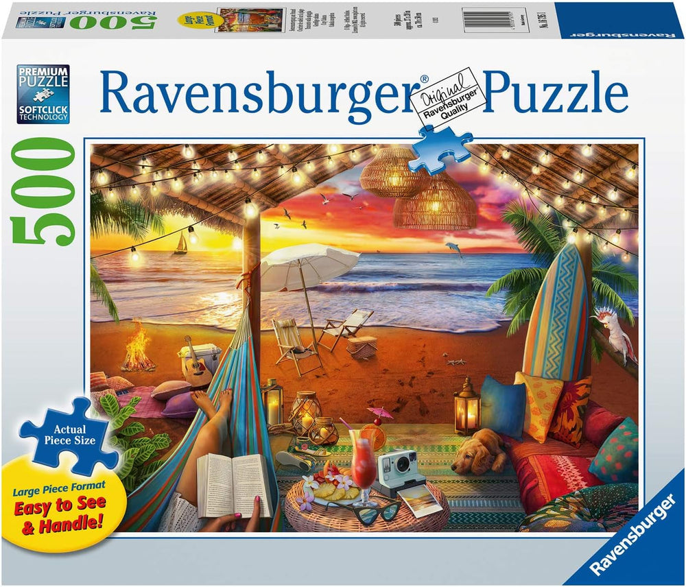 Ravensburger Puzzle 16795 - Apus de soare pe plajă - 500 Piece Puzzle pentru adulți și copii de la 10 ani, cu piese de puzzle mai mari [Exclusiv pe Amazon] Puzzle Naty Shop