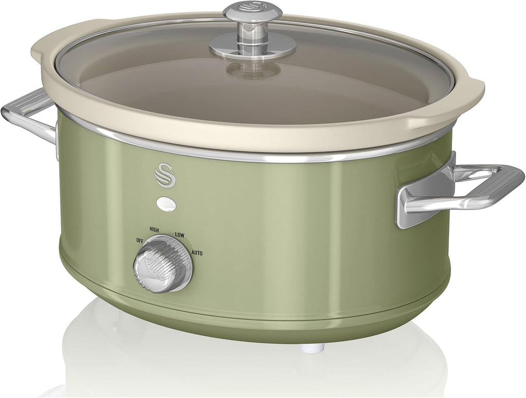 Swan Retro SF17021GRNEW Slow Cooker 3.5 litri, 200 W Slow Cooker Naty Shop Verde