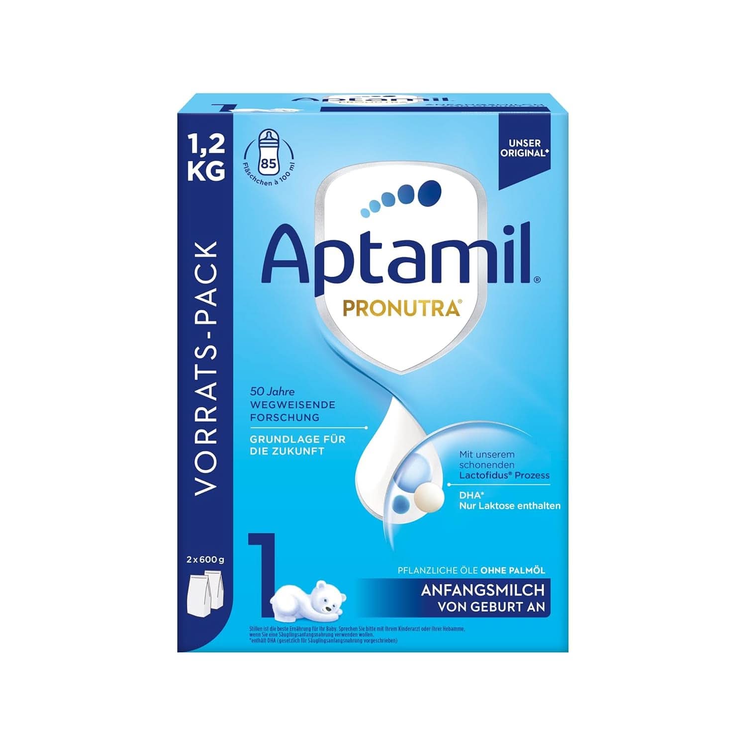 Aptamil Pronutra PRE - Lapte inițial de la naștere, cu DHA, doar lactoză, fără ulei de palmier, mâncare pentru copii, lapte praf, 800 grame Mama si Copilul Naty Shop 1.2 Kg Lapte inițial de la naștere