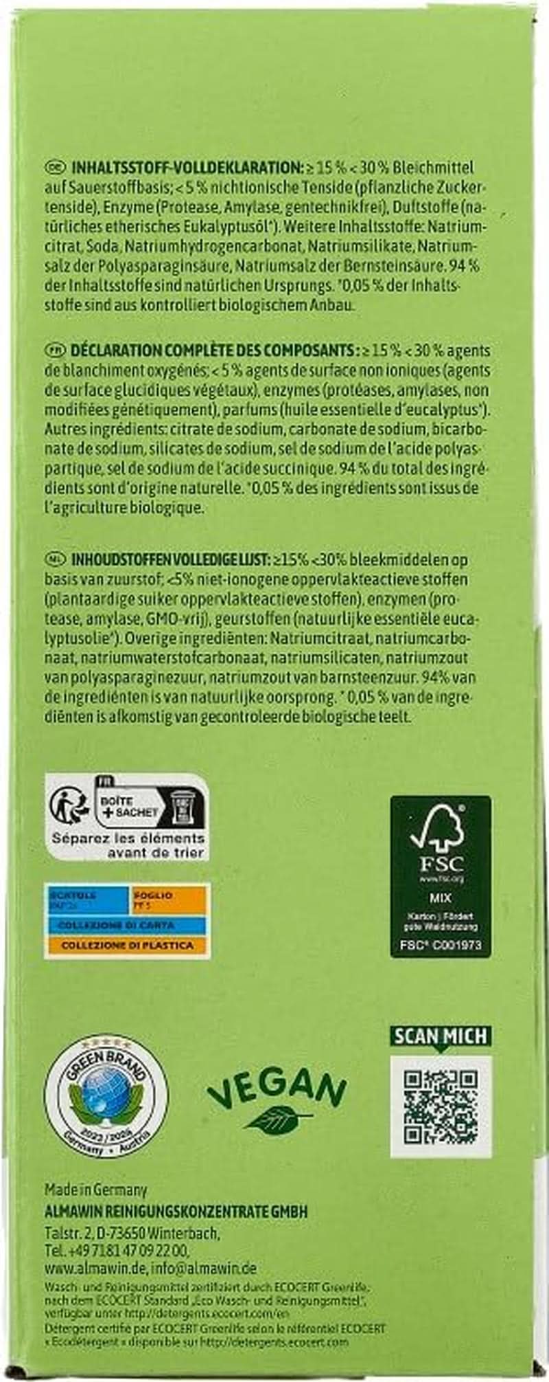 Almawin eco, praf de spălat vase 2,8kg, 112 spalari, dozabil pentru diferite cantități de vase Naty Shop