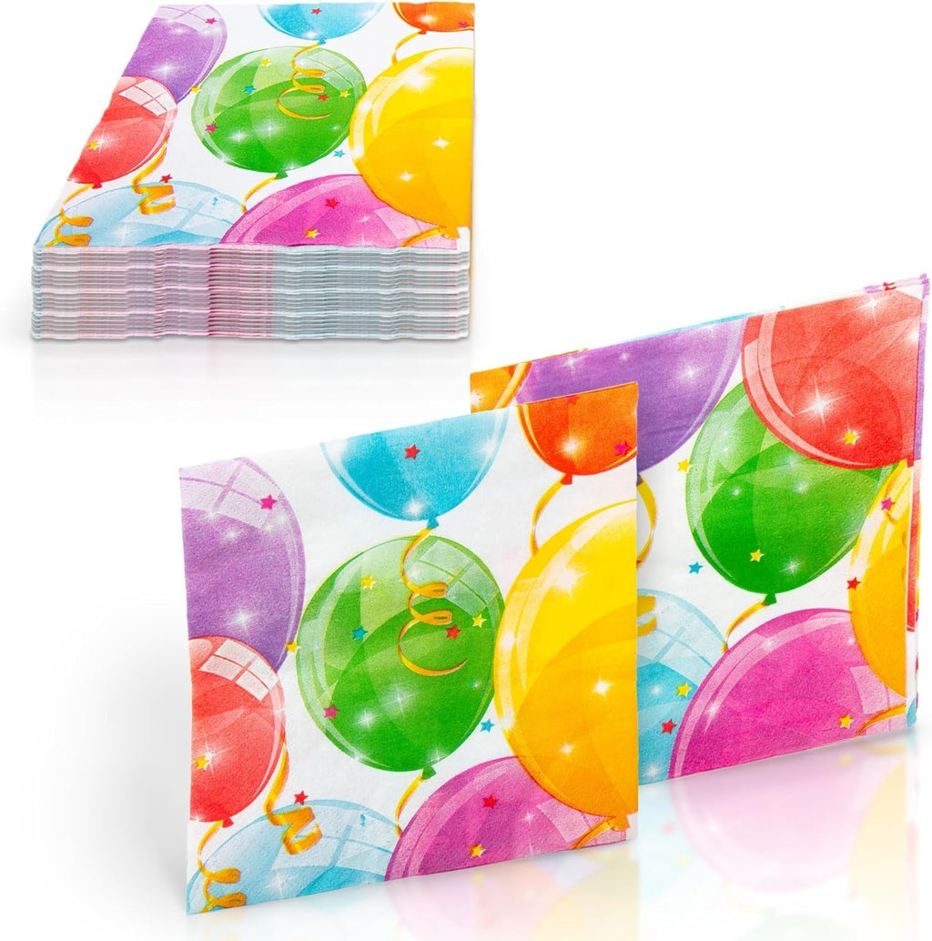 Procos 88150 - Șervețele, baloane Sparkling, 33X33Cm, 20 bucăți, zi de naștere, petrecere tematică, mediu