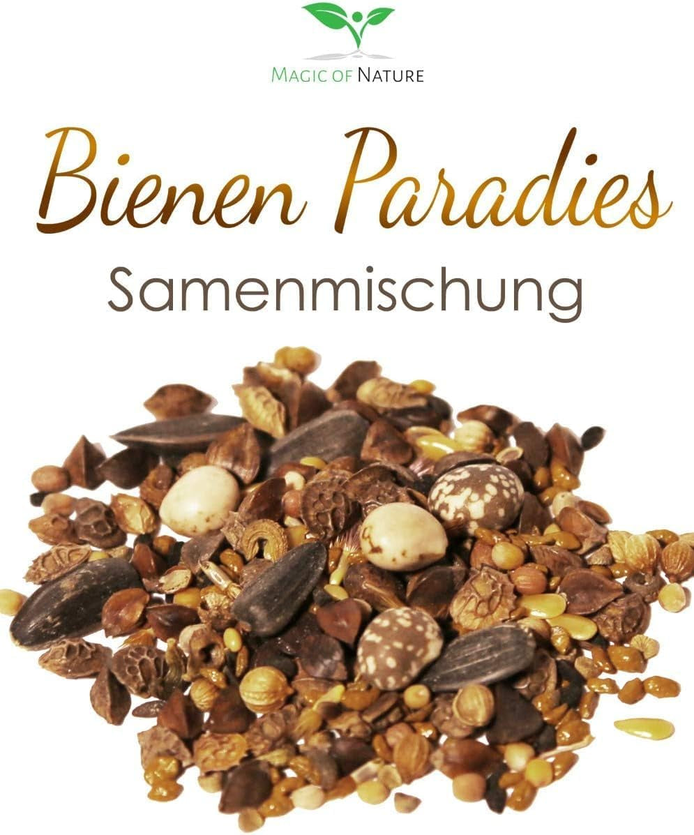 Mix de semințe de flori Magic of Nature - Paradisul albinelor - 1 kg - Ușor de utilizat - Pășune pentru albine înflorite - Sfaturi de semănat - Pentru 300 până la 500 m²