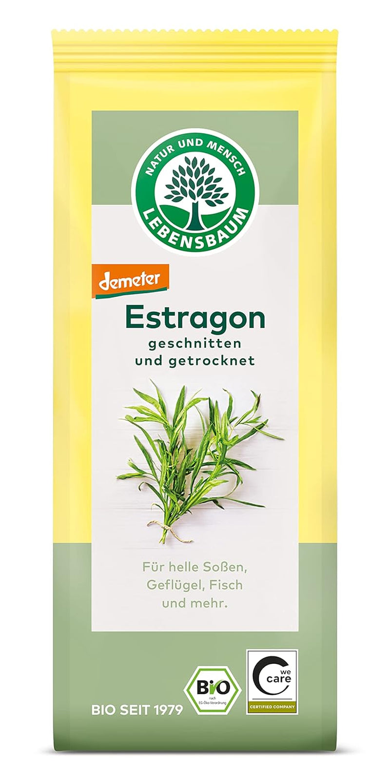 Lebensbaum Liebstöckel geschnitten, Bio-Gewürz mit würzigem Geschmack, Maggi-Kraut für Suppen, Marinaden, Fleisch- und Fisch-Gerichte, vegán, 15g