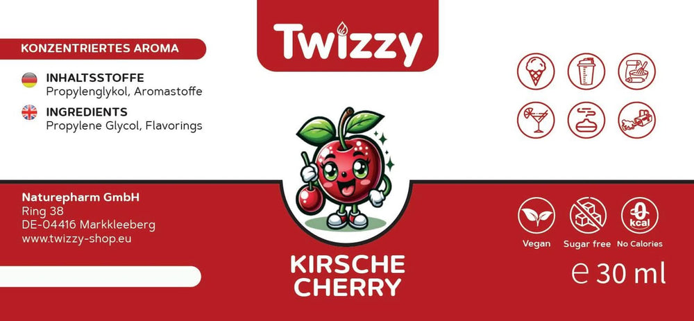 Twizzy, tömény cseresznye ízű, 30 ml Aromas Naty Shop