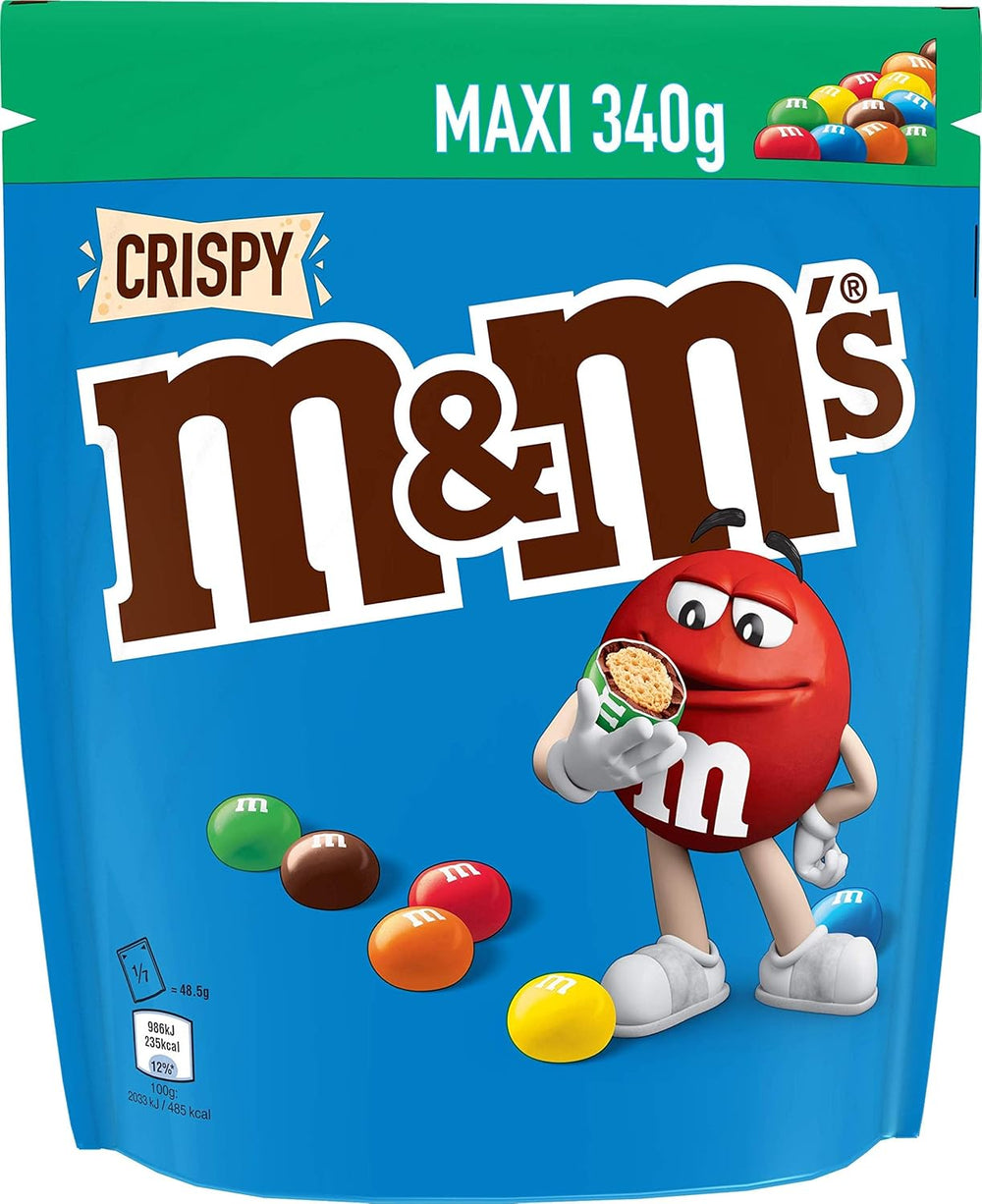 Csokoládé M&M nagy csomag, ropogós csokoládé lencse színes cukormázzal, partimix, 1 x 800 g, amerikaifutball témájú cukorka