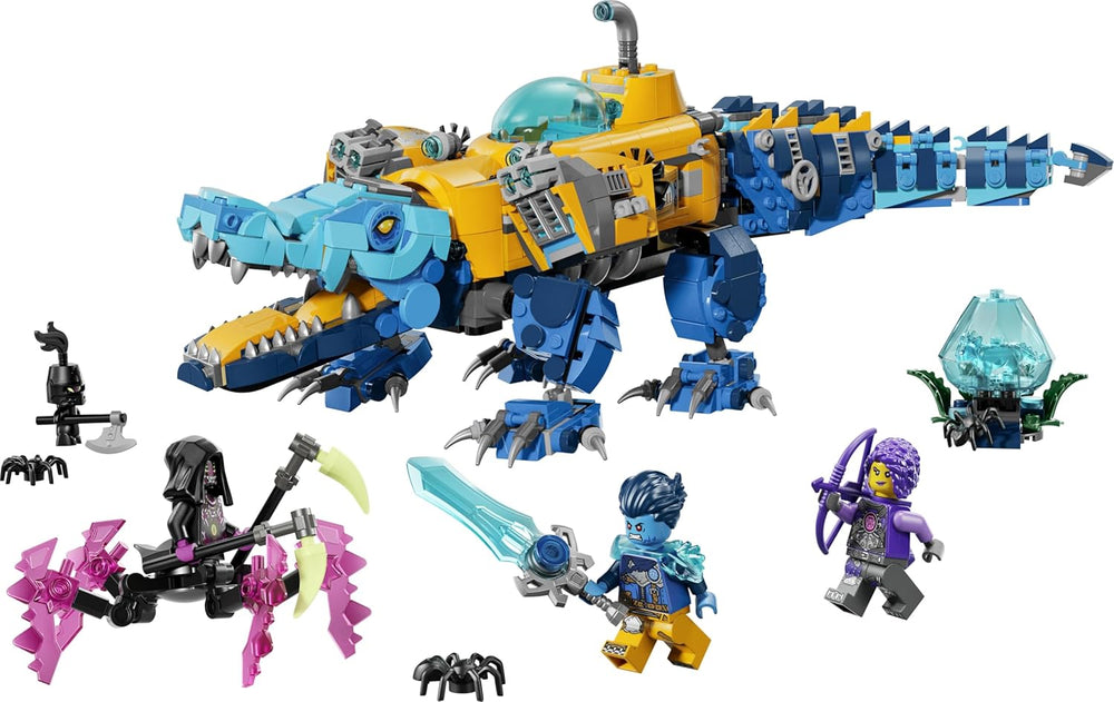 LEGO DREAMZzz 2 az 1-ben Krokodil-U-Boot - Spielzeug verwandelbar az Adler-U-Boot-ban - beleértve. 3 minifigura, 2 Spinnen und Einer sammelbaren blue Treasure-Kreatur - Geschenk für Jungen ab 8 Jahren - 71512