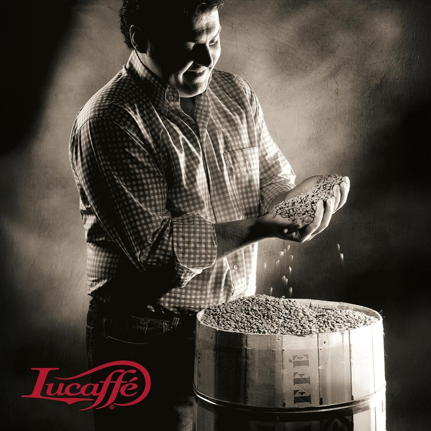 Lucaffè - Entkoffeinierte Kaffeebohnen Decaffeinato, 700 Gr | Kaffeebohnen zum Mahlen für Espresso ohne Koffein | Dunkle Röstung | Süßer und fruchtiger Geschmack, cremig | Intensives Aroma