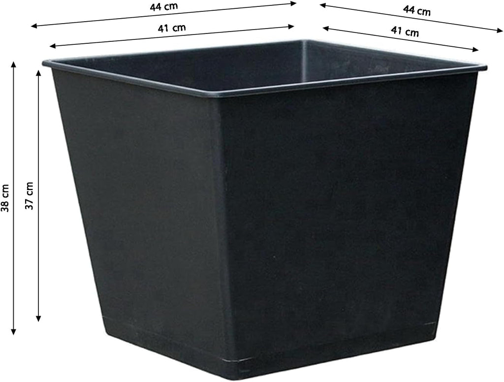 Ghiveci universal Dehner, aprox. 44,5 x 44,5 x 39 cm, plastic, negru