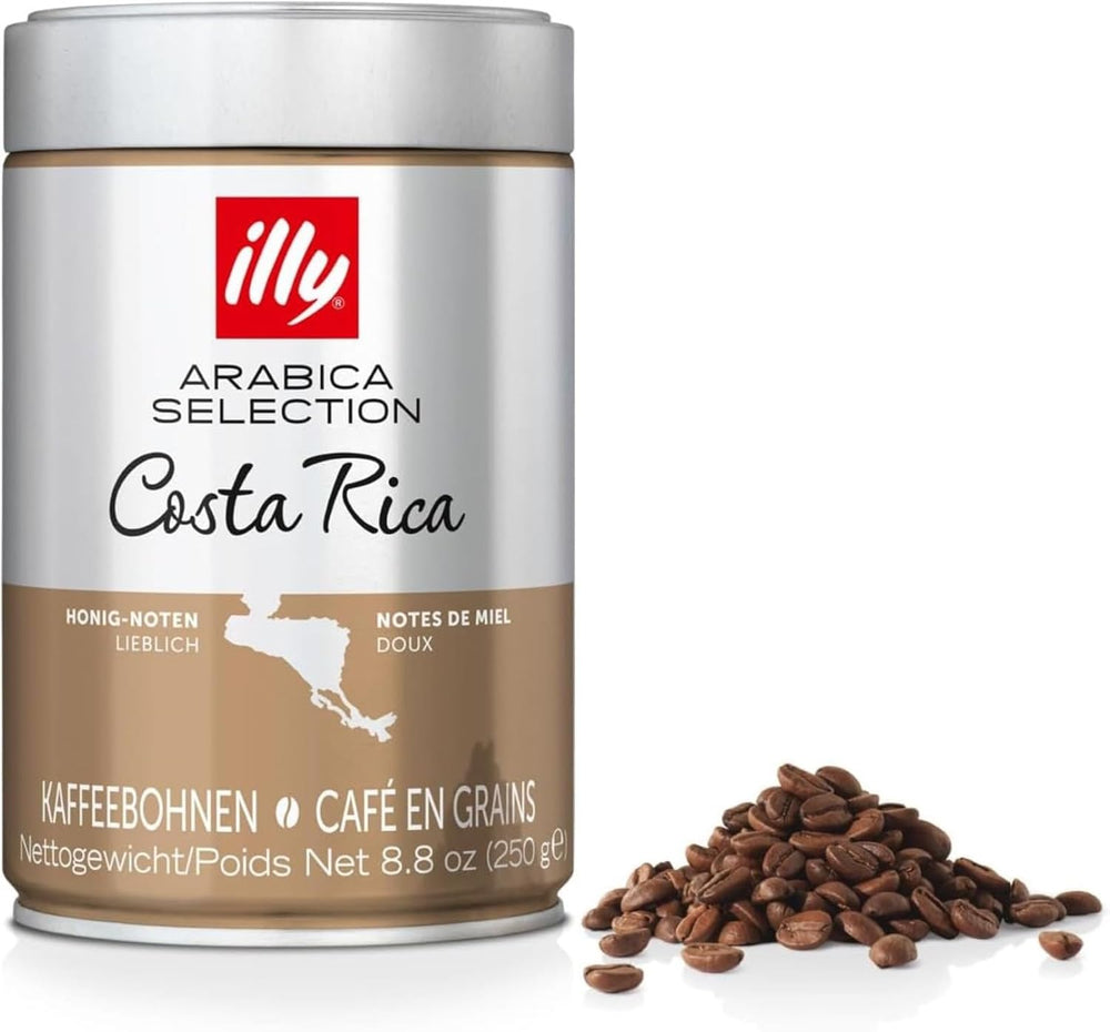 illy, Kaffeebohnen Arabica Selection Costa Rica, 100% Arabica mit Karamell-, Schokoladen- und Vanillenoten, süßer Geschmack, 1 Dose mit 250g
