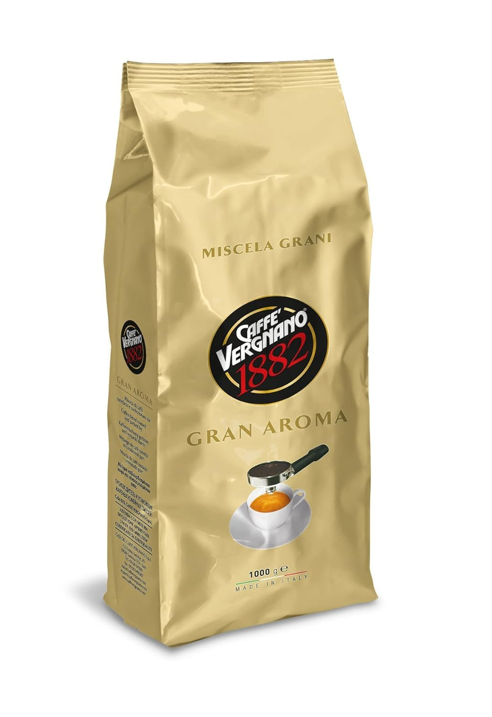 8 x CAFFE VERGNANO GRAN AROMA Boabe de cafea întregi 1000g