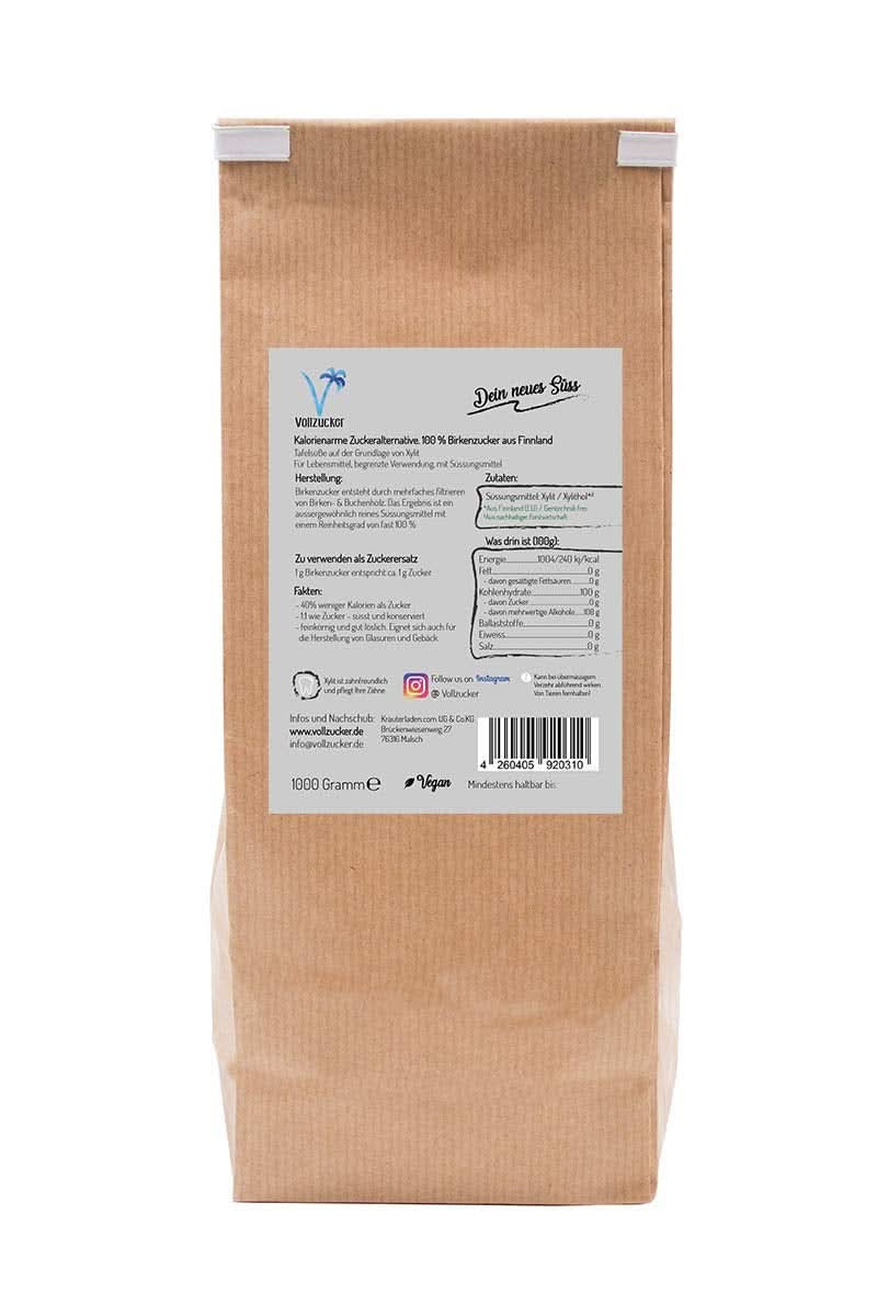 Eredeti nyírfacukor (xilit) Finnországból, 1 kg Sweeteners Naty Shop