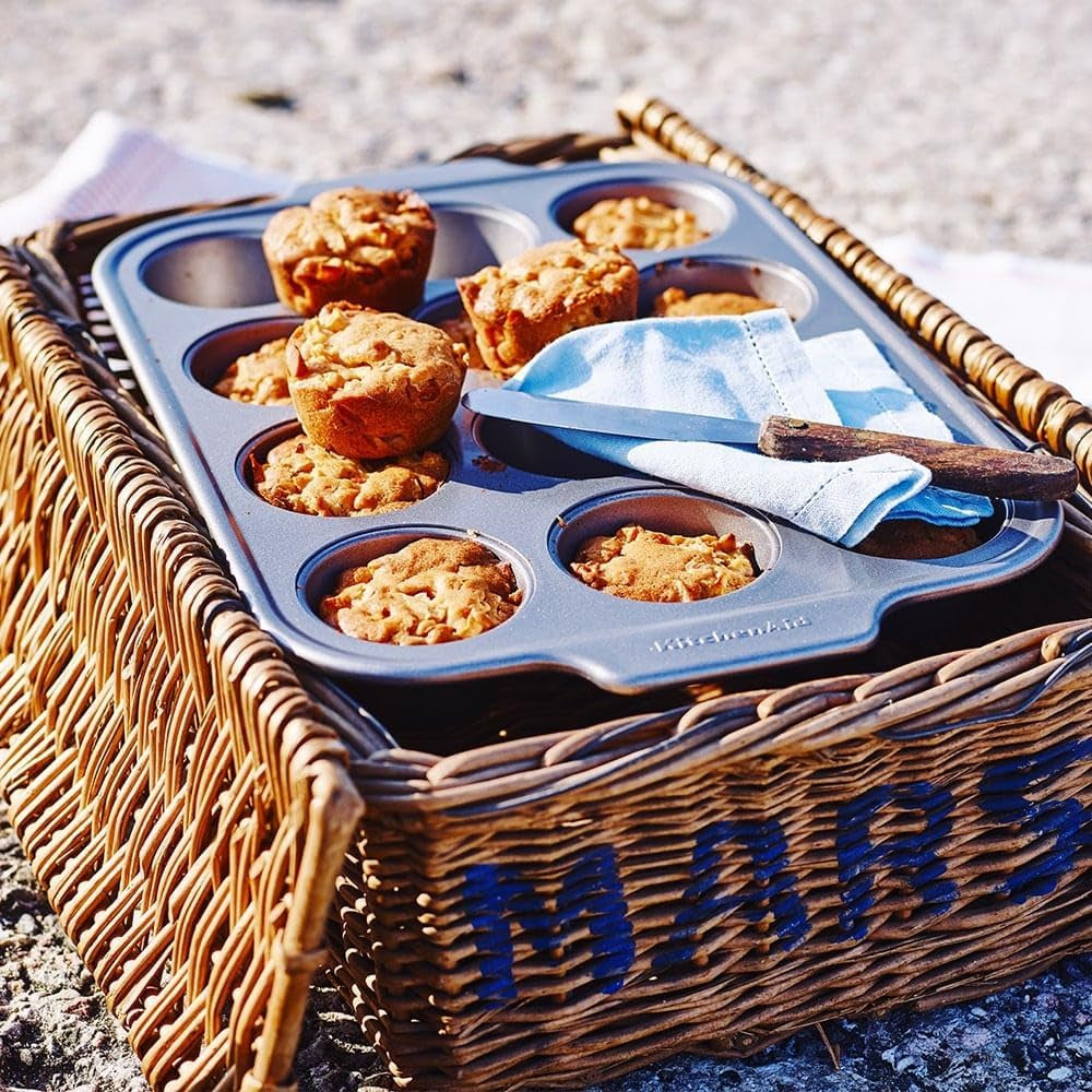 Kitchenaid Alumínium acél sütőedény Muffin tepsi Tapadásmentes Sütőben Mosogatógépben Mosható Szürke Naty Shop tepsi