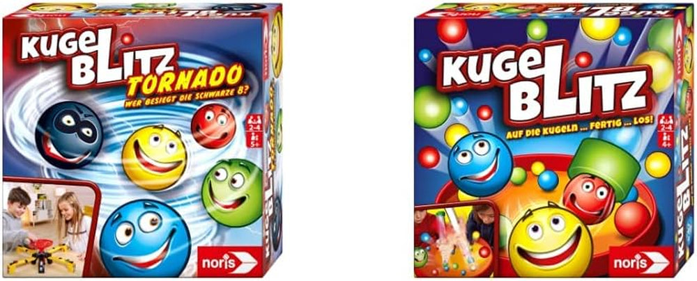 Noris 606064480 Kugelblitz, jocul de acțiune rapid ca fulgerul cu efect de învățare în diverse variante de joc, de la 4 ani