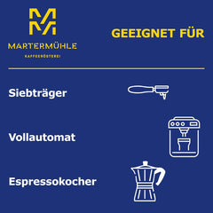 Martermühle Caffè Autostrada Espressobohnen 500g kräftig I Arabica/Robusta I Aromen: Nougat, Zartbitterschokolade I Ganze Espresso-Bohnen schonend geröstet, säurearm
