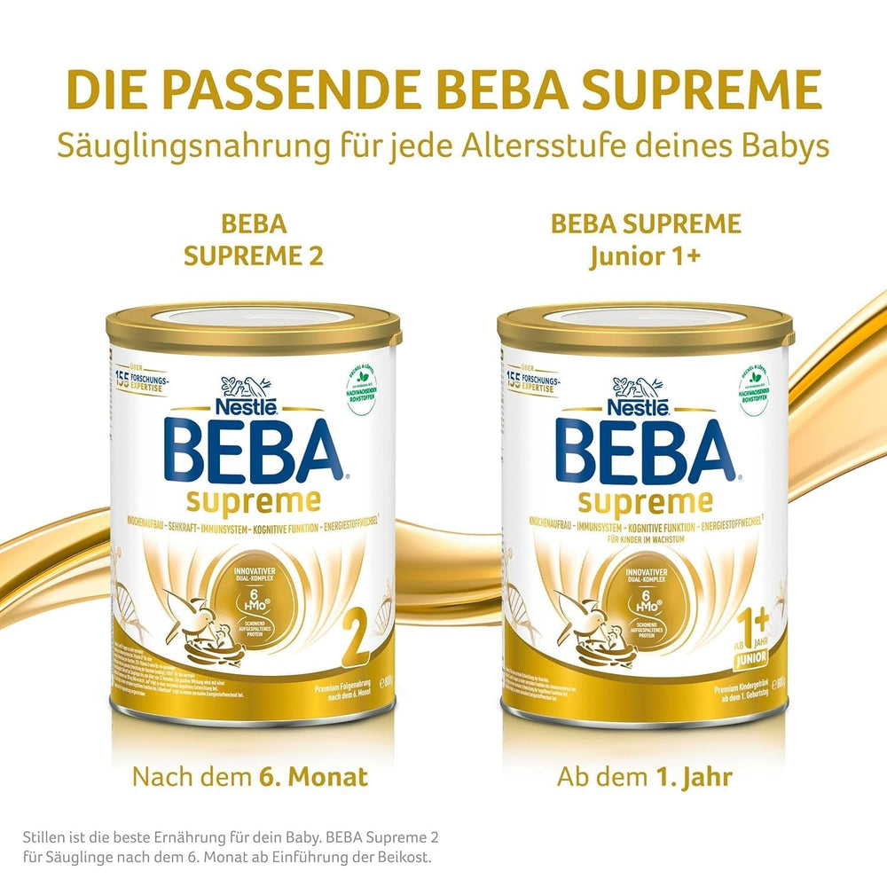 BEBA SUPREME 2 kiegészítő tej 6 hónap után, csak laktóz, pálmaolaj mentes, 6 db (6 x 800 g) Naty Shop