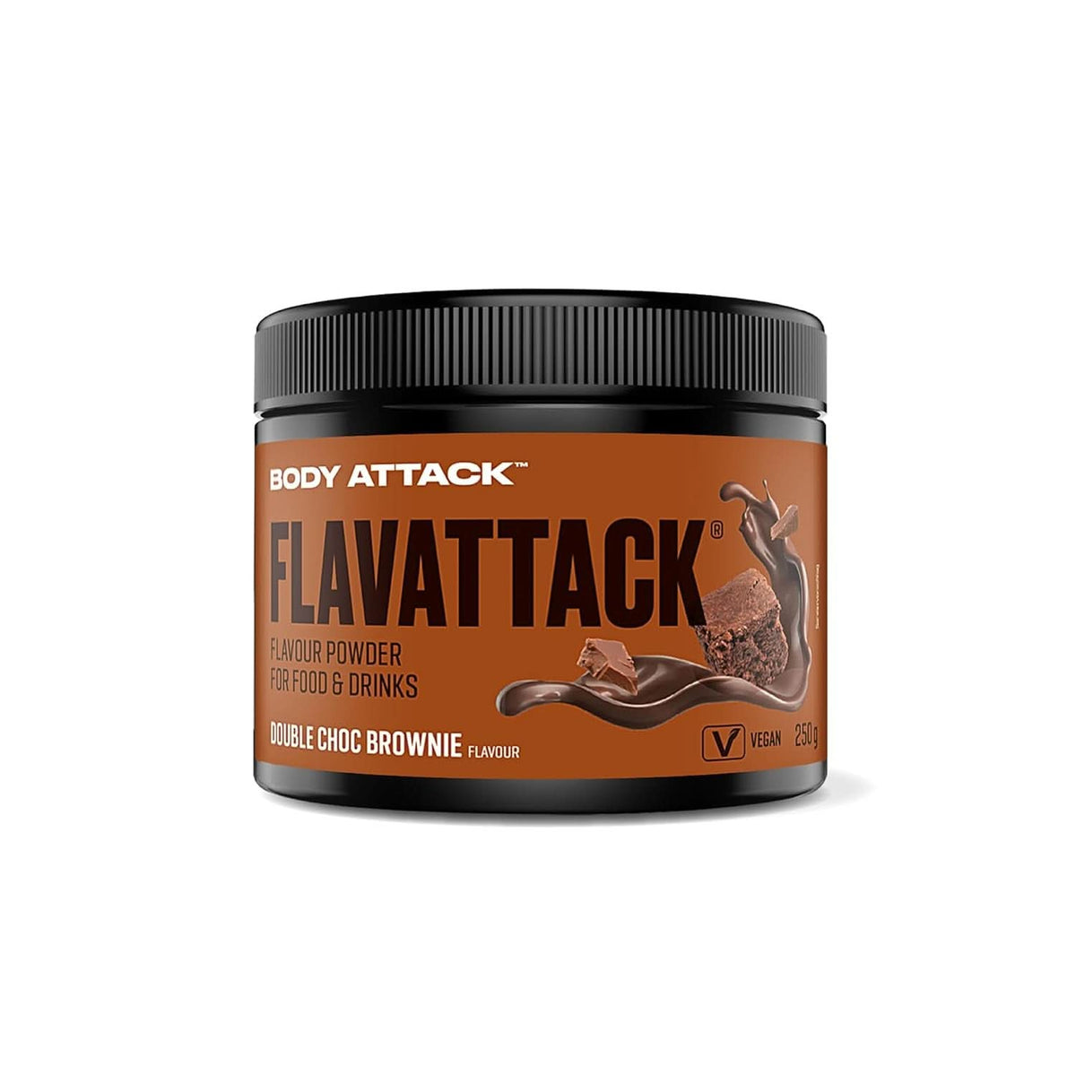 Body Attack Flavattack®, Double Choc Brownie, 250G / 83 adag Aromas Naty Shop 250 gramm Double Chocolate Brownie