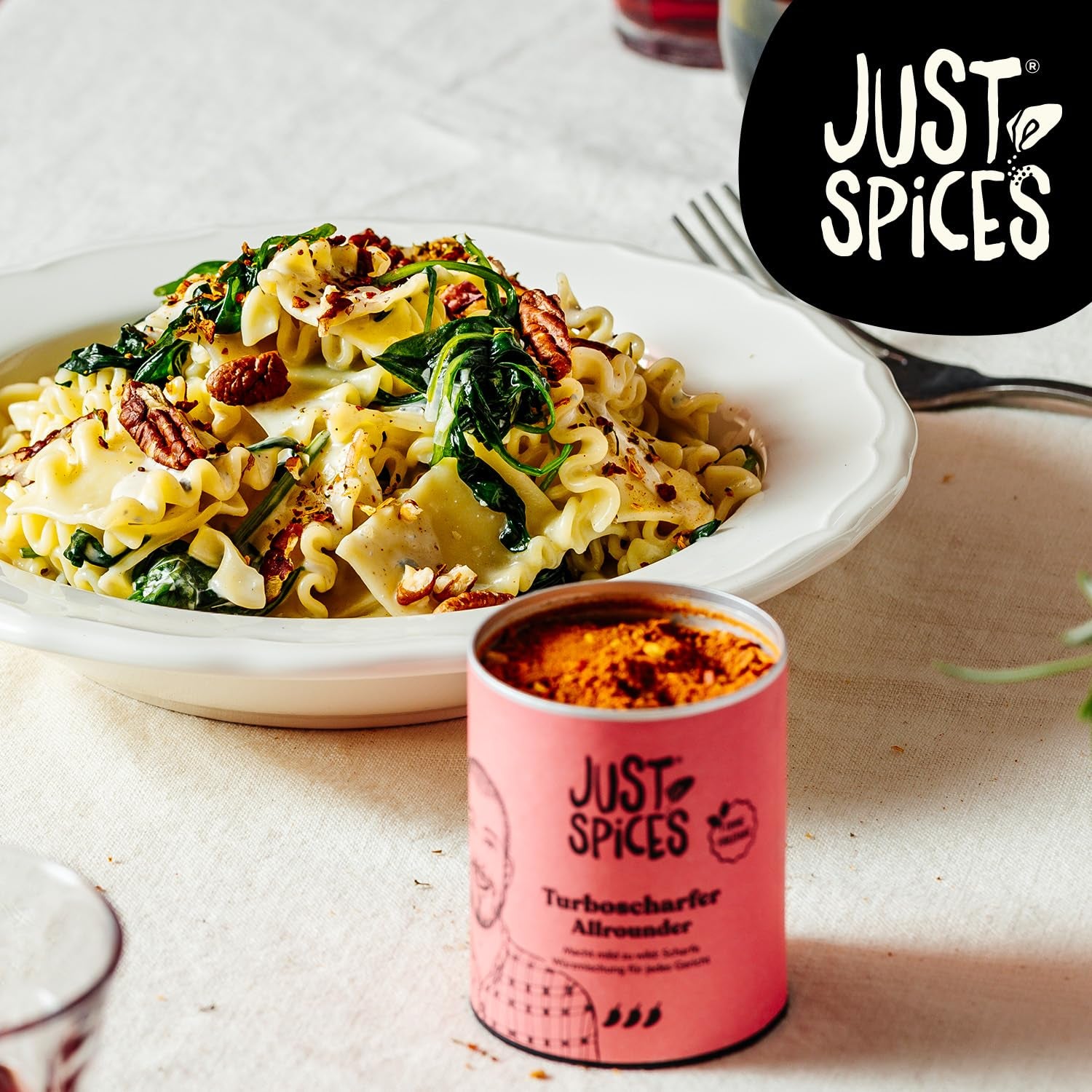 Just Spices Turbo Sharper Allrounder I Mehr Wumms für jedes Gericht mit dreifach Chili I Gewürzdose, 61 g