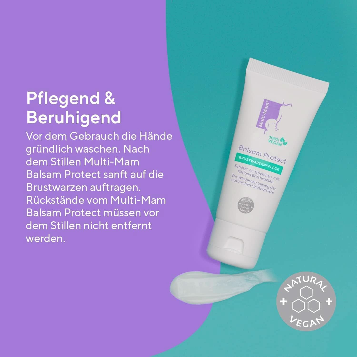 Multi-Mam Balsam Protect Beruhigt Und Schützt Trockene Und Rissige Brustwarzen Während Und Vor Der Stillzeit, Brustwarzencreme Stillen, 30 ml Tubustartozékok Élelmiszer és szoptatás Bebe Naty Shop
