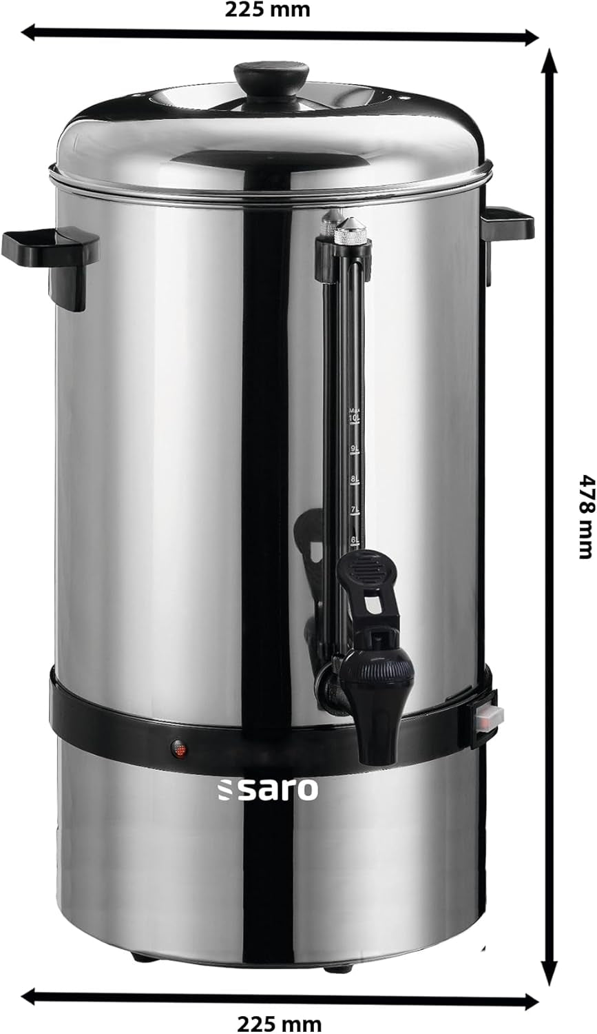 Espressor Saro cu filtru rotund – 6,75 L / 40 de cești – oțel inoxidabil – funcție de preparare și menținere la cald – robinet de siguranță – vizor – 1,5 kW – model SAROMICA 6005
