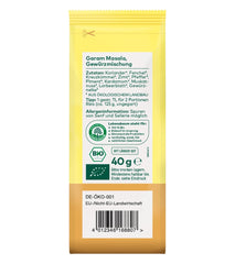 Lebensbaum Garam Masala, Bio-Gewürz zum Würzen von Currys, Rice und Geflügel mit würzig-warmer und angehenm pfeffriger Megjegyzések, 40 g