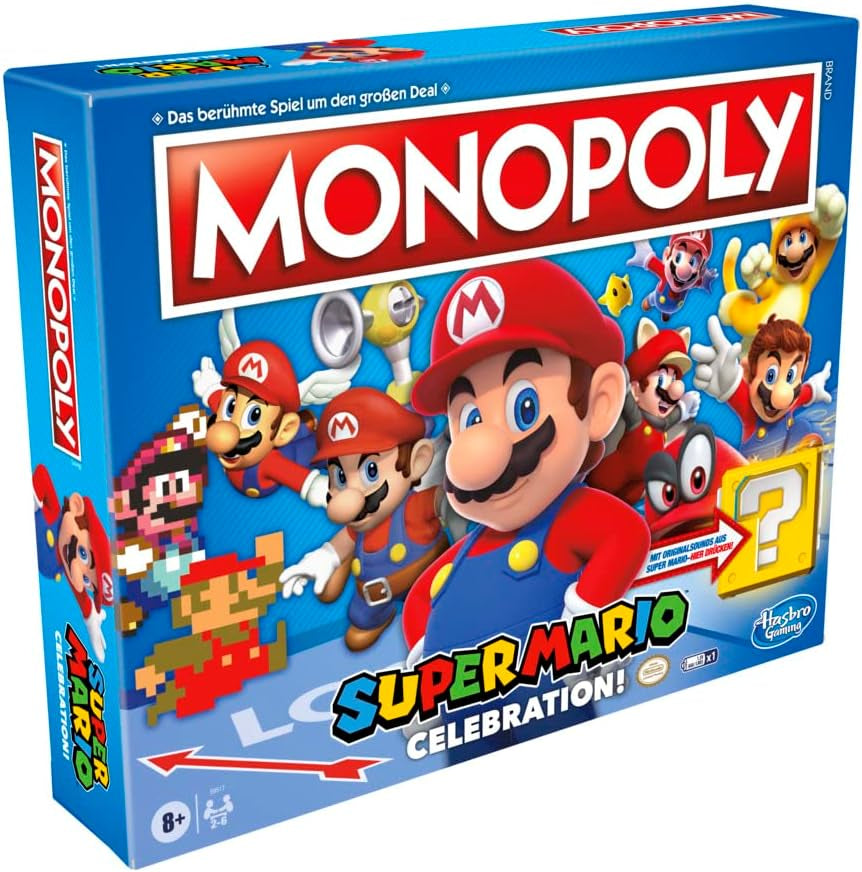 E9517100 Super Mario Celebration Társasjáték Super Mario rajongóknak 8 éves kortól videojáték hangeffektusokkal, Multi, Standard