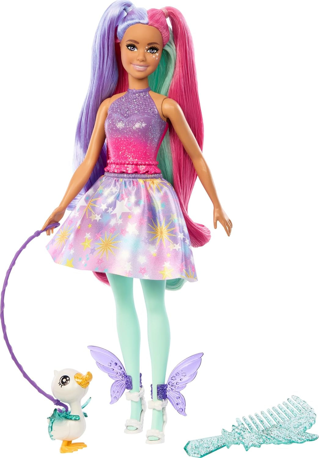 Barbie Ein Verborgener Zauber – Teresa Puppe mit märchenhaftem Outfit, gewelltes Haar und Kamm für Frisierspaß, für Kinder ab 3 Jahren, HLC36