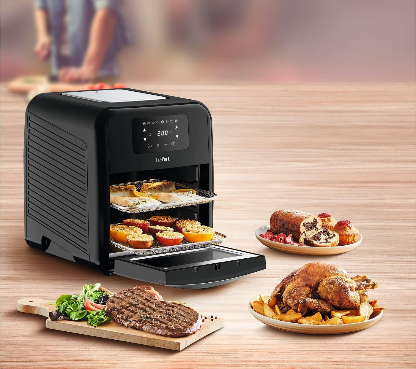 Tefal Easy Fry Oven & Grill 9 az 1-ben forró levegős sütő, 11 l 6 adaghoz, 7 tartozék, 8 program, receptek online Készülékek Naty Shop