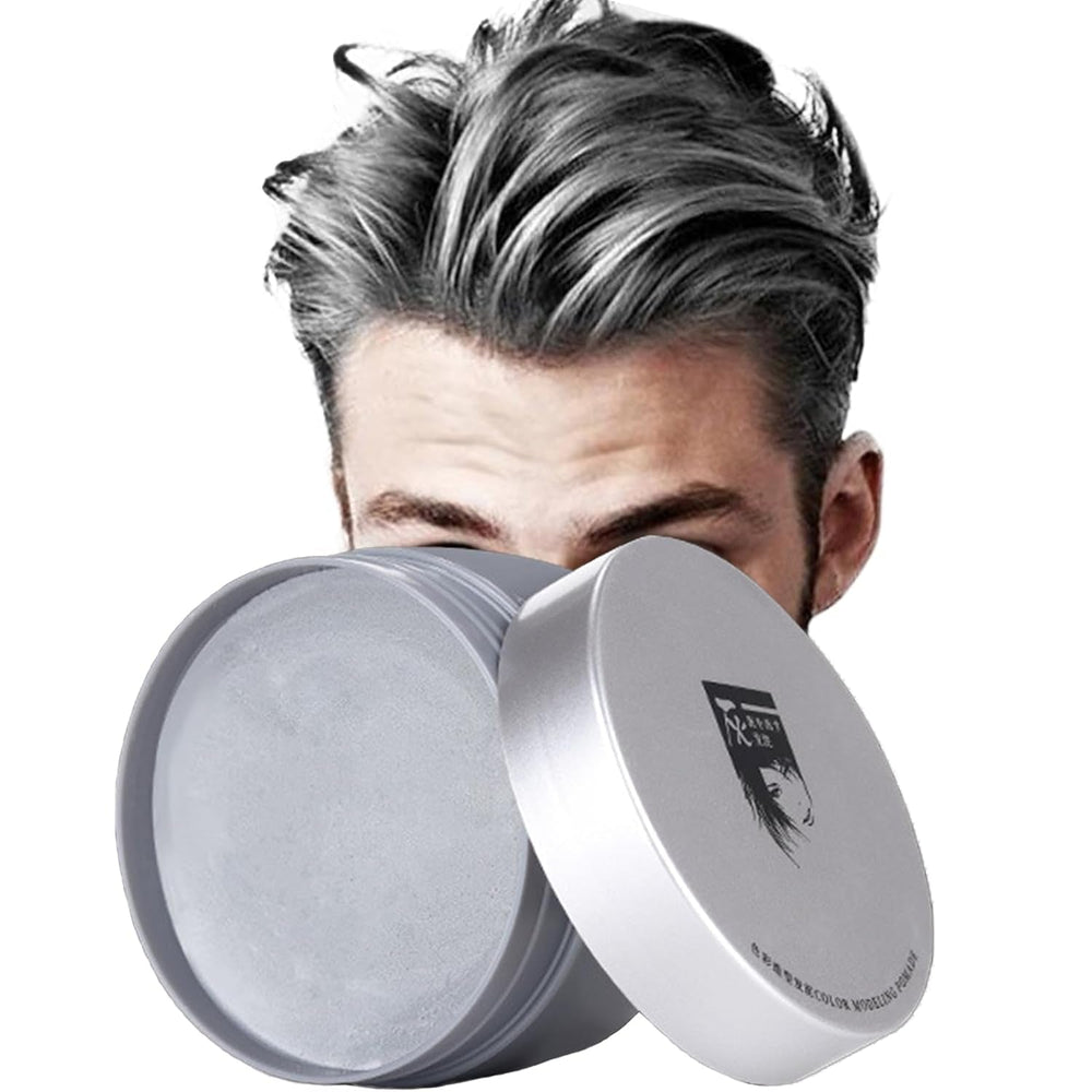 Vopsea de păr temporară Vopsea de păr nepermanentă Vopsea de păr DIY Ceară noroi Lavabilă Crema de vopsit păr colorat pentru petrecere Cosplay Halloween (alb) Vopsea pentru par Naty Shop Gri