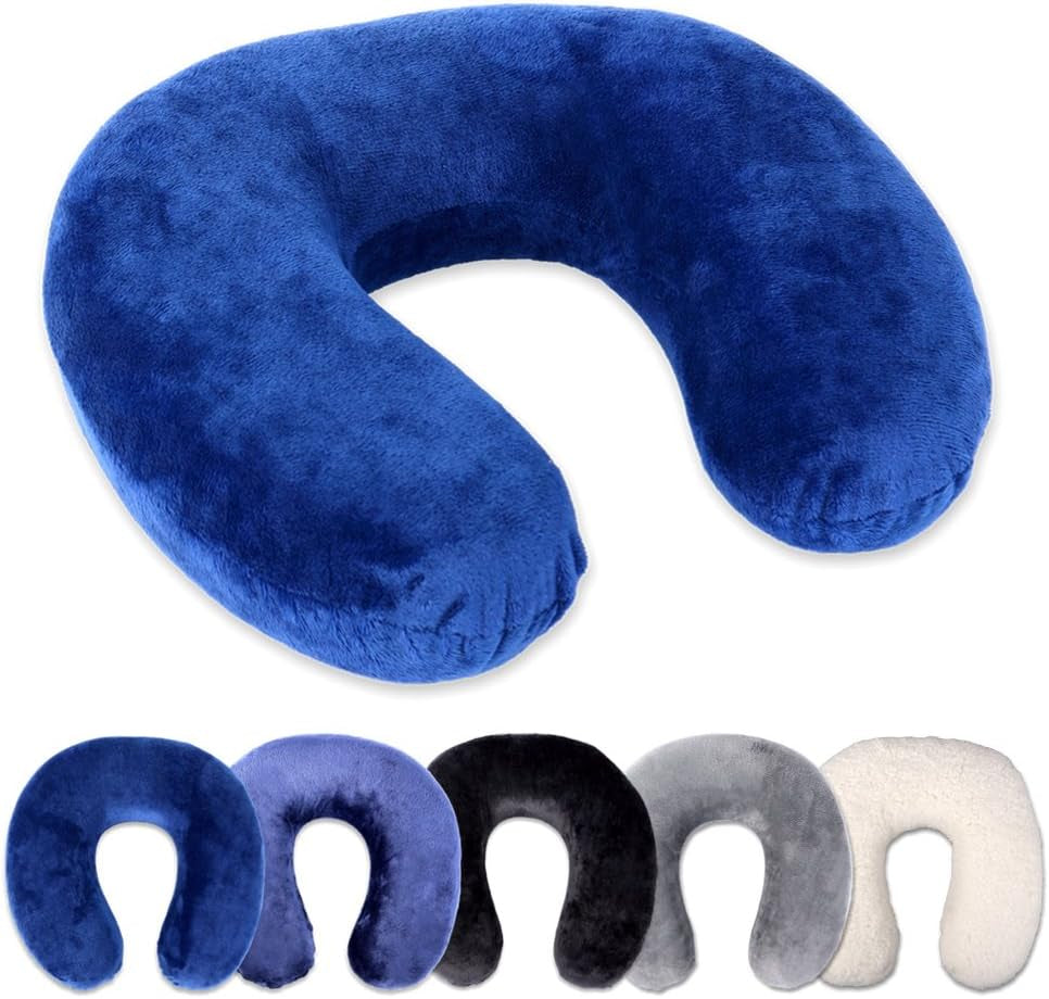 Pernă de gât Rocco eK, 4 culori disponibile, pernă de călătorie, pernă de susținere a gâtului, pernă ortopedică de susținere a gâtului, spumă cu memorie