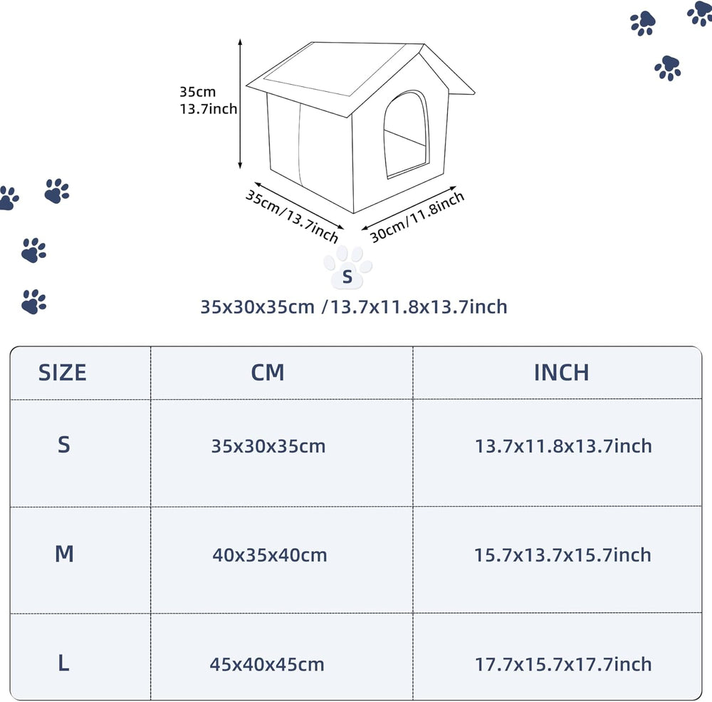 Katzenhaus Für Draußen Winterfest Wasserdicht Wetterfester Katzenhöhle Haustierhaus mit Katzenmatte Warm Hundehöhle Waschbar Hundehaus Tierheim Für Streuner Haustiere 35x30x35cm