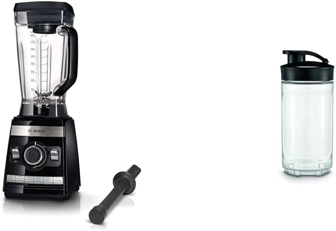 Bosch Standmixer Vitaboost MMBH6P6BDE, 6-Klingen-Edelstahlmesser, 2,5L Tritan-Mixbehälter, Stopfer, 6 Automatikprogramme, Rezeptbuch, Bpa-Frei, Einfache Reinigung, 45 000 U/Min, Beutari Shopundle, Mittari Shop, 160 300Ml 6 Automatikprogramme Deutsches Rezeptbuch