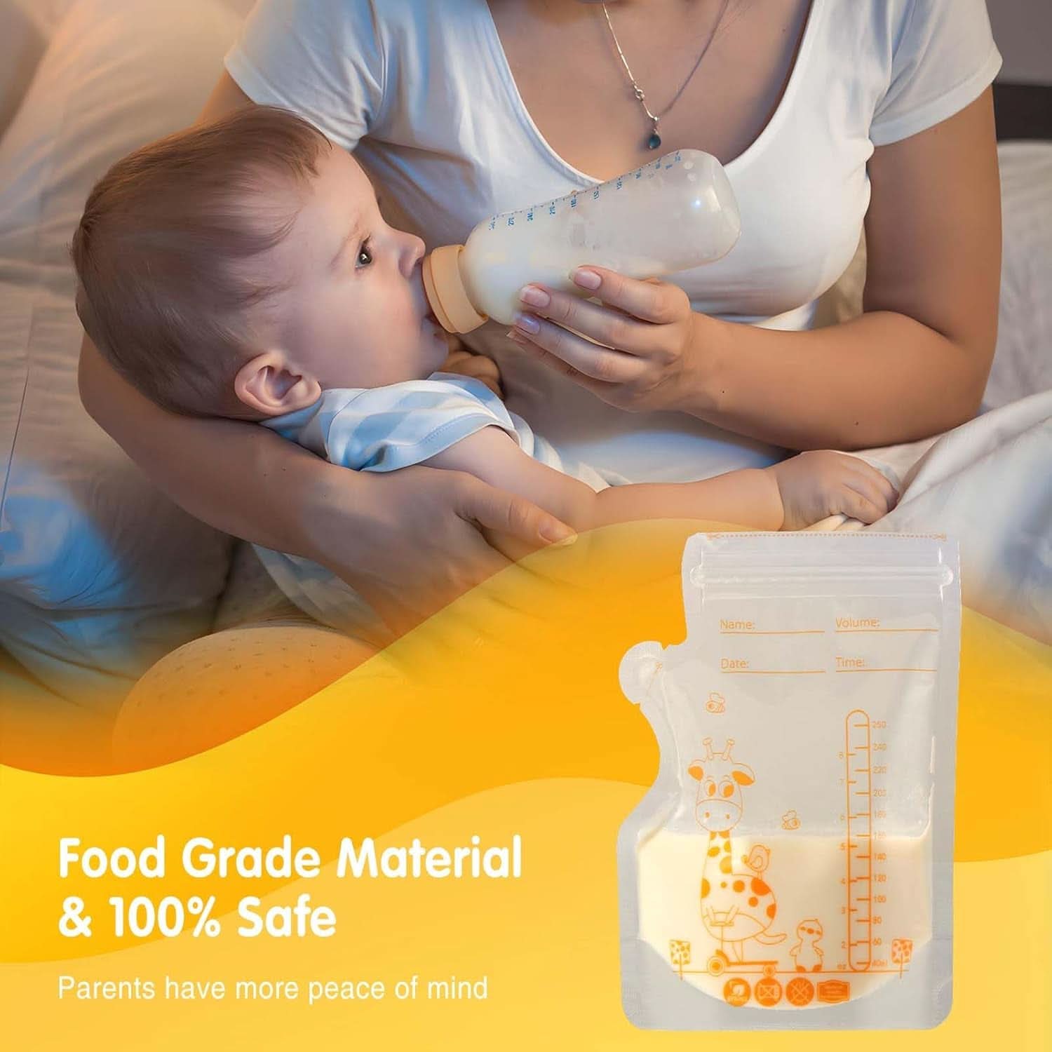 Vinabo 50 Stück Muttermilchbeutel, 250 ml Bpa-mentes Muttermilch tároló táska, Milchbeutel Für Muttermilch Mit Ausgießer Für Das Stillen, Selbststehender, Kann Eingefroren Werden, Vorsterilisiert Kiegészítők Élelmiszer és szoptatás