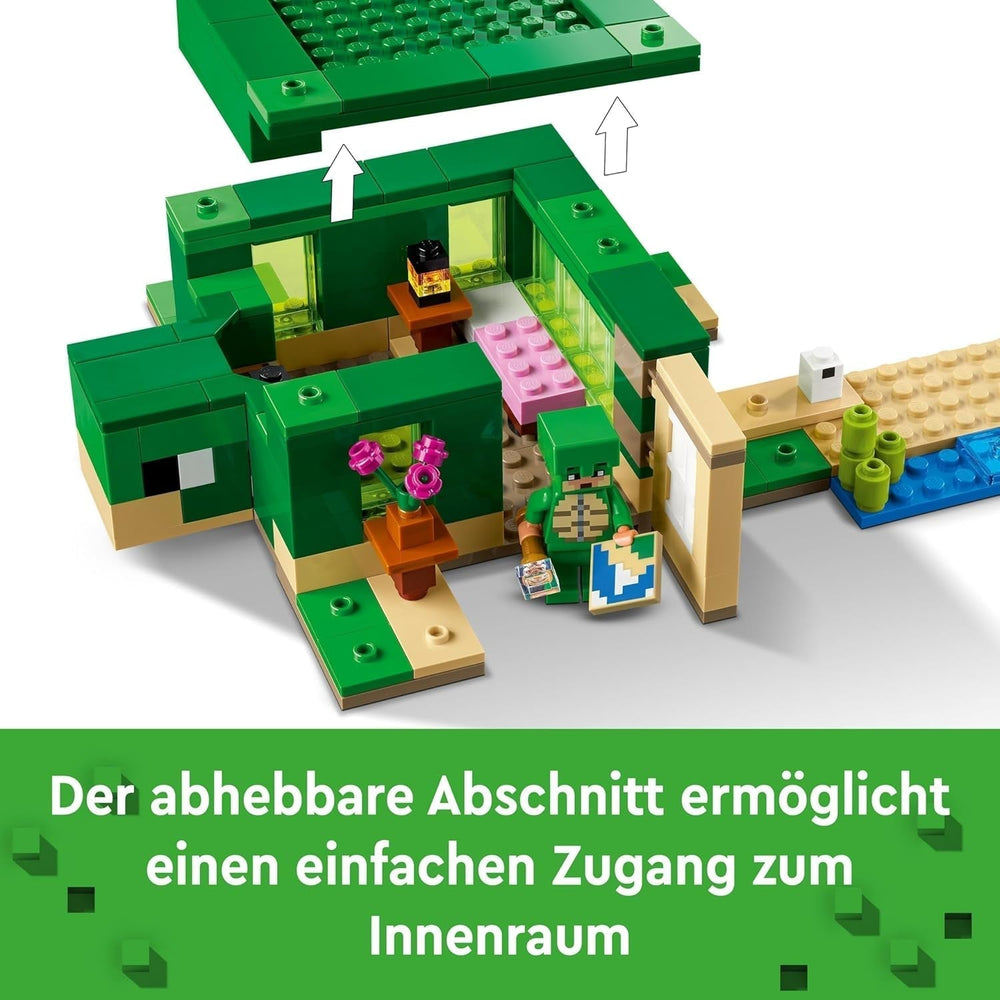 LEGO Minecraft A Turtle Beach House játékház kiegészítőkkel lányoknak és fiúknak 8 éves kortól, készlet állatokkal és a videojáték szereplőivel, ajándék játékosoknak 21254 Építőkészlet Besuche den LEGO-Store