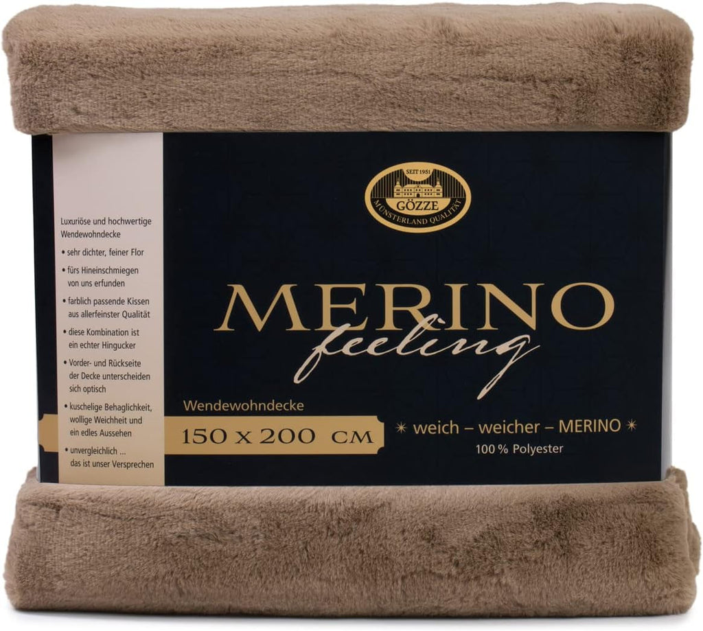 Gözze - Pătură confortabilă, Reversibilă, Densitate mare 600 G/M², 150 X 200 Cm - Verde închis Paturi si Cuverturi Besuche den GÃ¶zze-Store Taupe 150 X 200 Cm