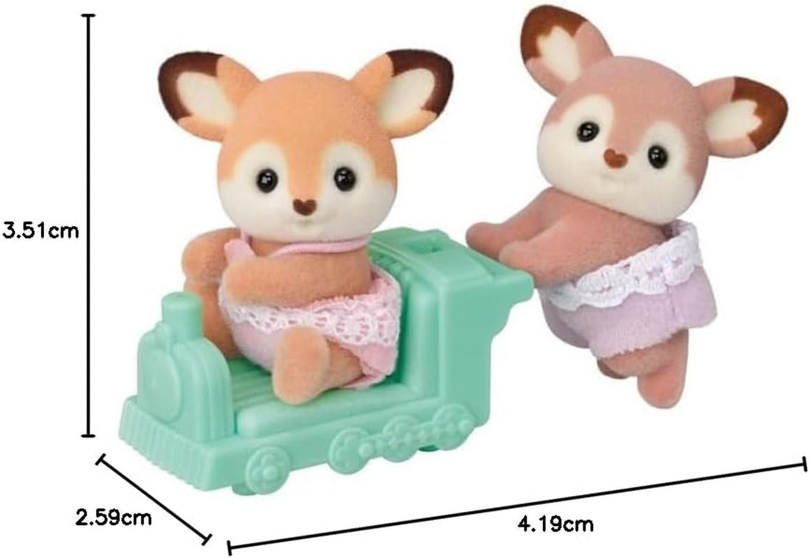 Sylvanian Families 5800 REH Zwillinge, Spielset mit Tierfigur, Tierfiguren Wald, Spielzeug für Kinder ab 3 Jahren