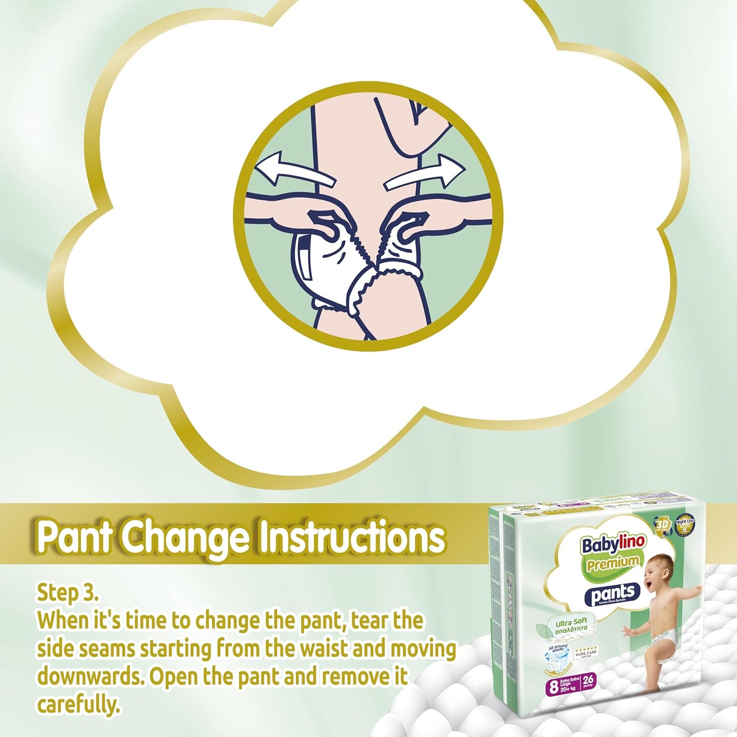 Prémium 8-as méretű nadrág Ultra-Soft szűrővel, XXL (20+ kg), 104 darab