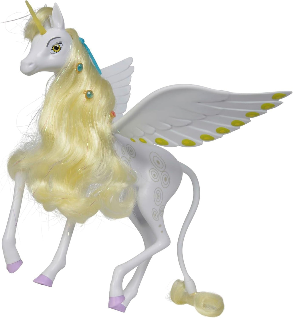Simba 109480093 - Mia and Me Unicorn Onchao, Cu aripi mobile, agrafe de păr, perie pentru coafat, cal de joacă, ponei, Centopia, de la 3 ani, roz Papusi Naty Shop