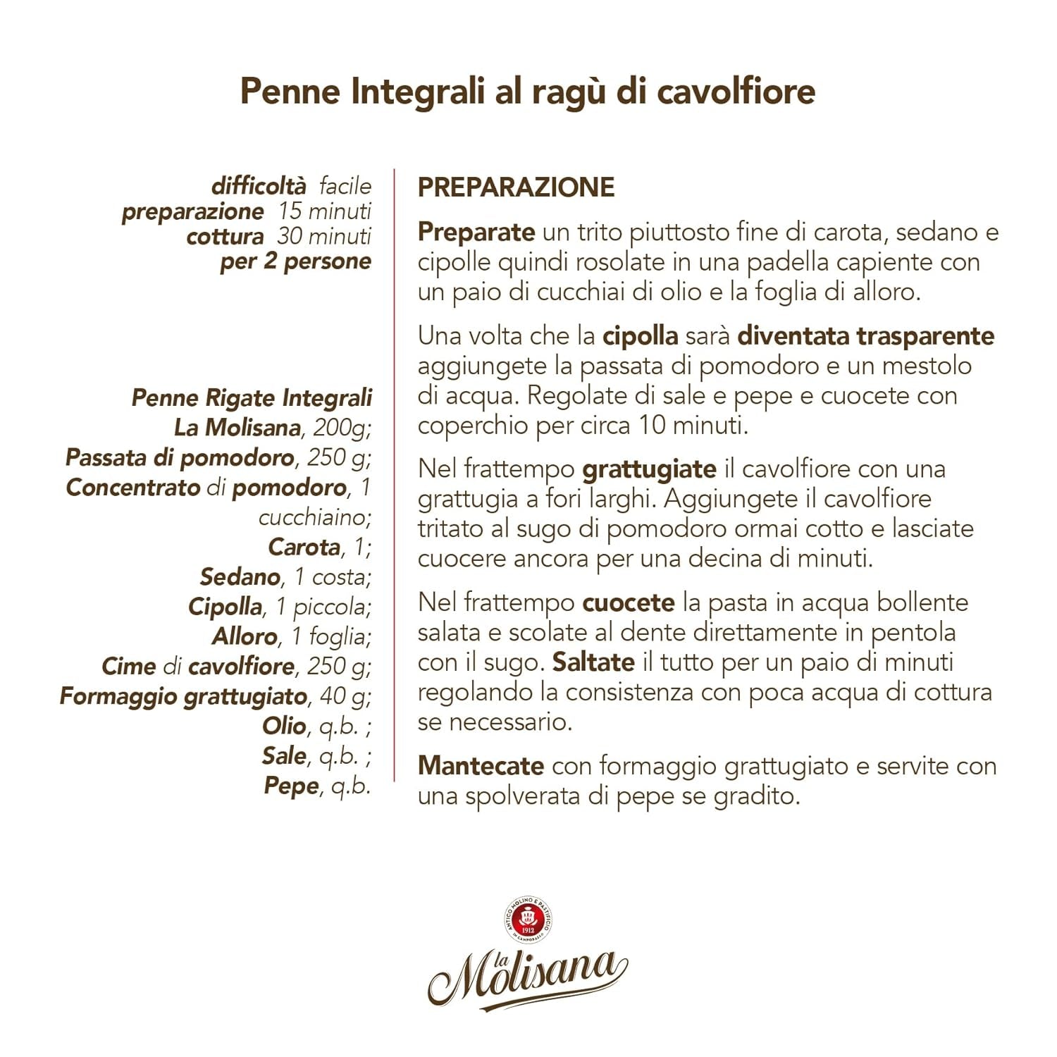 N°20 Penne Régate Integrale Pástétom 500 g - 6 db