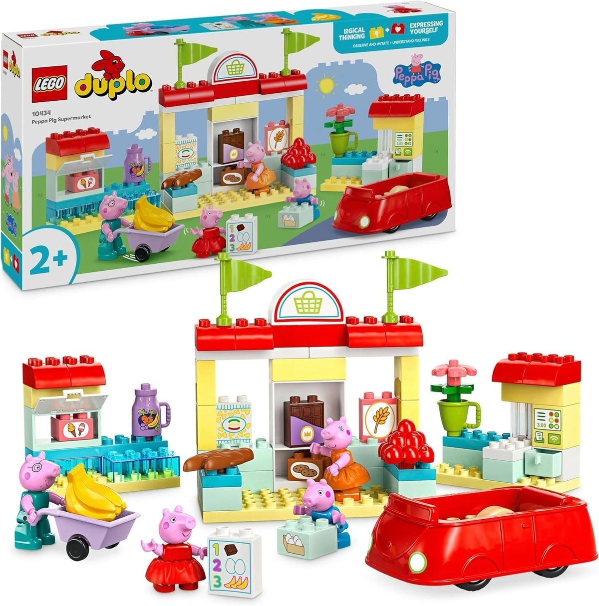 LEGO DUPLO 10434 Peppa szupermarket: kreatív oktatójáték és játékkészlet, ajándék fiúknak és lányoknak 2 éves kortól, ügyességre ösztönöz Építőkészletek Besuche den LEGO-Store Alapértelmezett cím