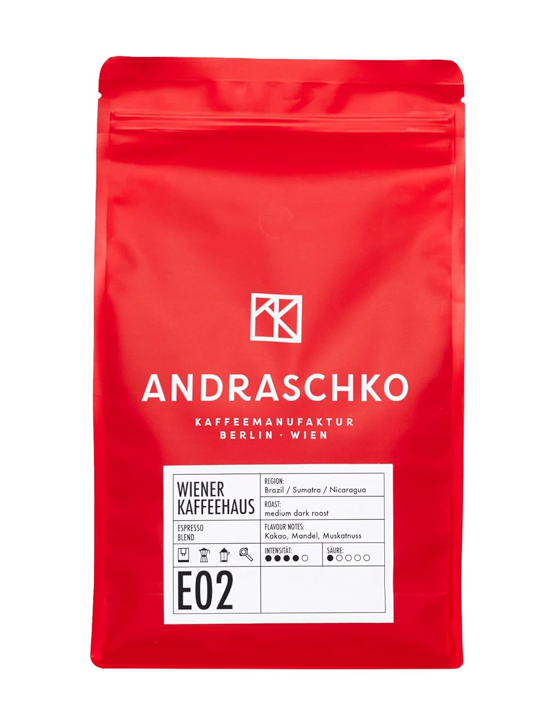 Espresso Bohnen - Wiener Kaffeehausmischung Espresso Blend - milde Röstung mit 100 % Arabica aus 7 Herkunftsländern - frisch in Berlin geröstet - 1k g
