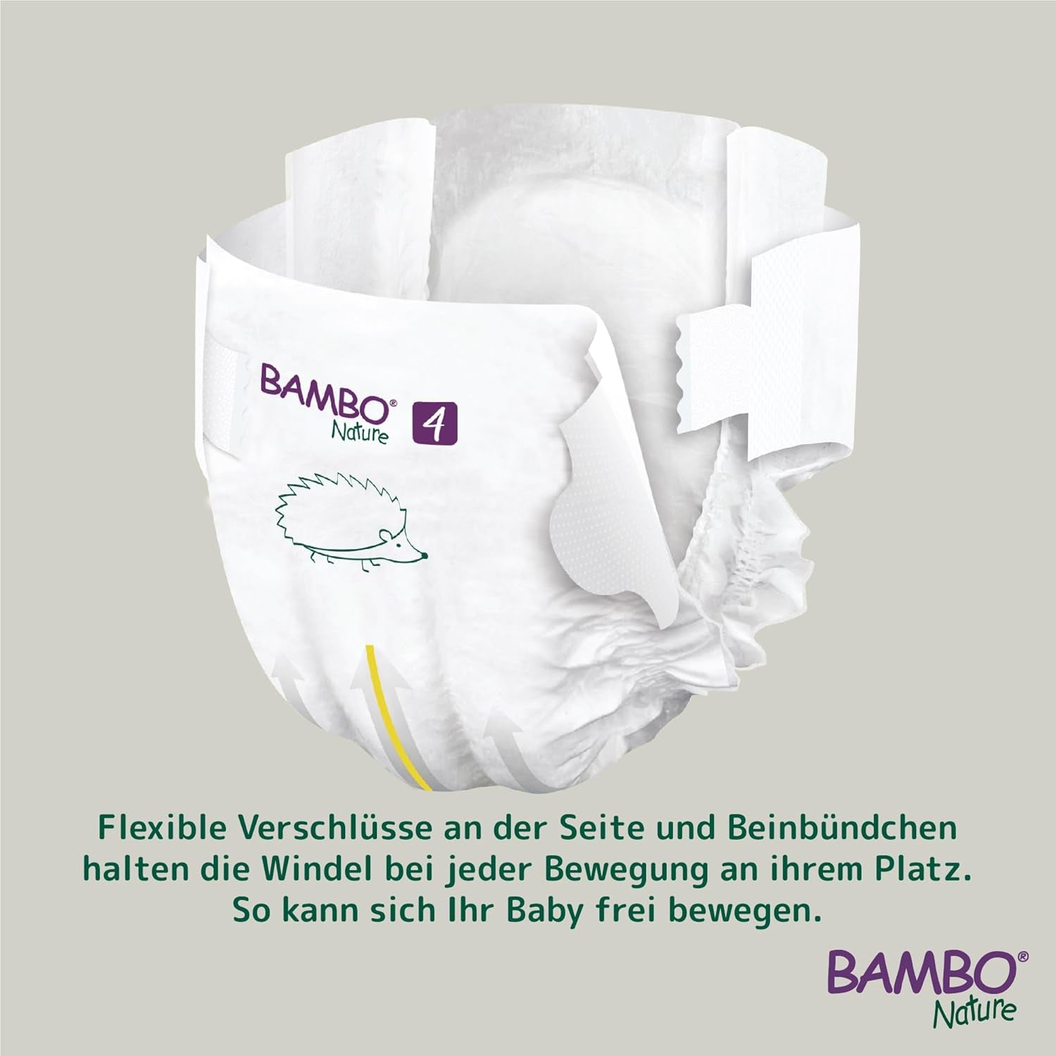 Bambo Nature pelenka babáknak, 4-es méret (7-14 kg), 144 db, Monthly Box | Prémium pelenkák fokozott szivárgásvédelemmel | Maximális kényelem és szabadság az aktív gyerekeknek | Bőrgyógyászatilag tesztelt pelenkák