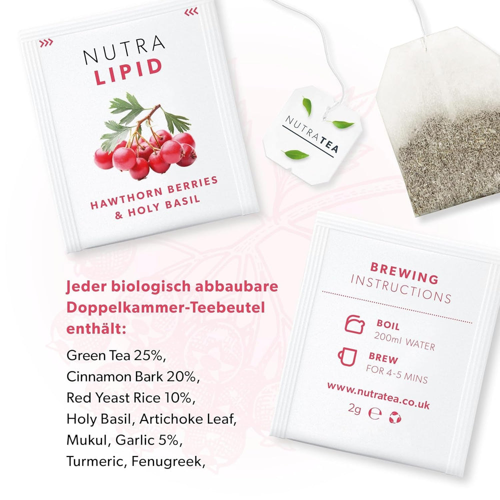 Nutra Tea NUTRALIPID, ceai pentru echilibrarea glicemiei Contribuie la menținerea nivelului glicemiei, ceai pentru slăbit Îmbunătățește metabolismul și poate suprima pofta de mâncare, 20 pliculețe de ceai reutilizabile