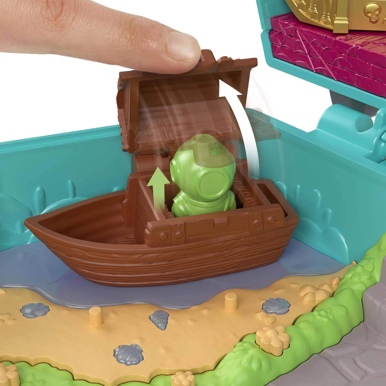Polly Pocket x Scooby-DOO Partnership-Schatulle, Minipuppen und Spielset, Scooby-DOO und Velma Dinkley Puppen, Mystery Machine Spielzeugauto, JKC85