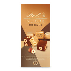 Lindt csokoládé | Mix táskához NUXOR | 103g | Gianduja krémes csokoládékockák három válogatásban pörkölt egész mogyoróval | Csokoládé ajándék