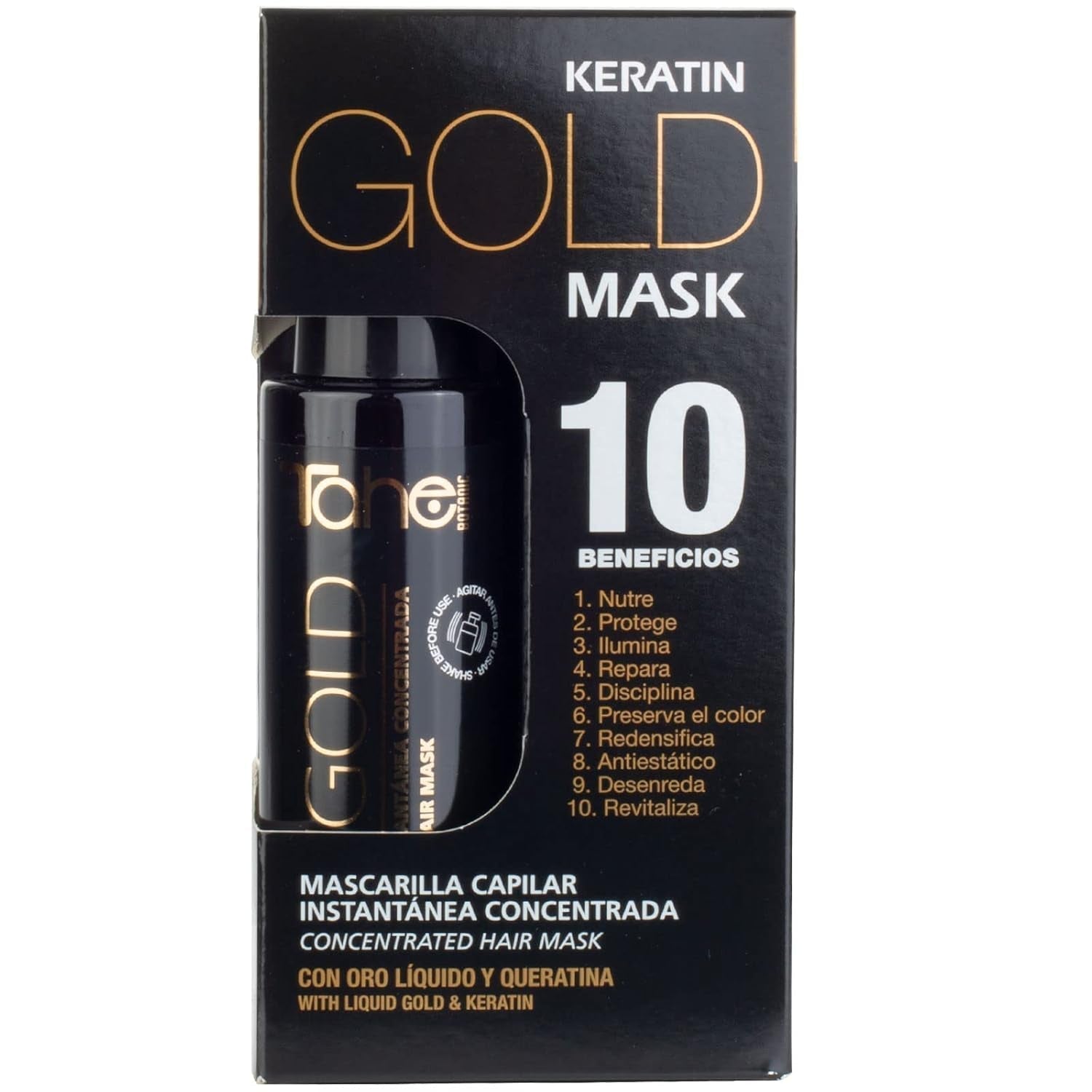 Keratin Gold Mask Mască de păr concentrată instant cu aur lichid și keratină,125 ml Masca de par Naty Shop