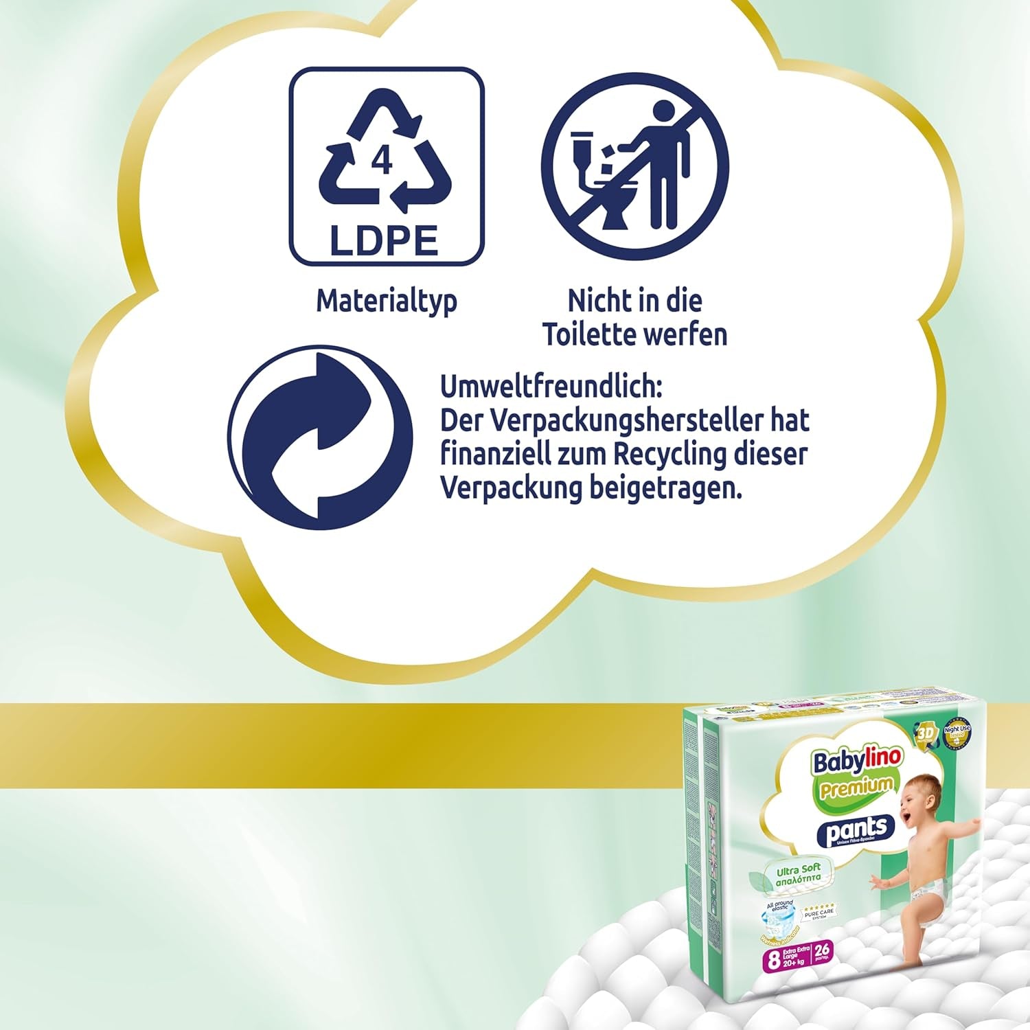 Prémium 8-as méretű nadrág Ultra-Soft szűrővel, XXL (20+ kg), 26 darab